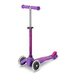 קורקינט 3 גלגלים לילדים Mini Micro Deluxe לד סגול/ורוד