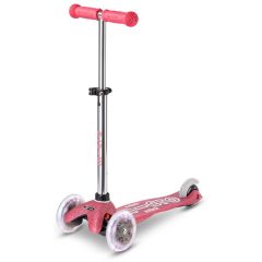 קורקינט 3 גלגלים לילדים Mini Micro Deluxe לד נצנצים ורוד